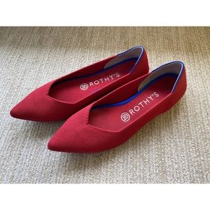 Rothy’s Chili Red Point Flat size 7.5 (fits small)